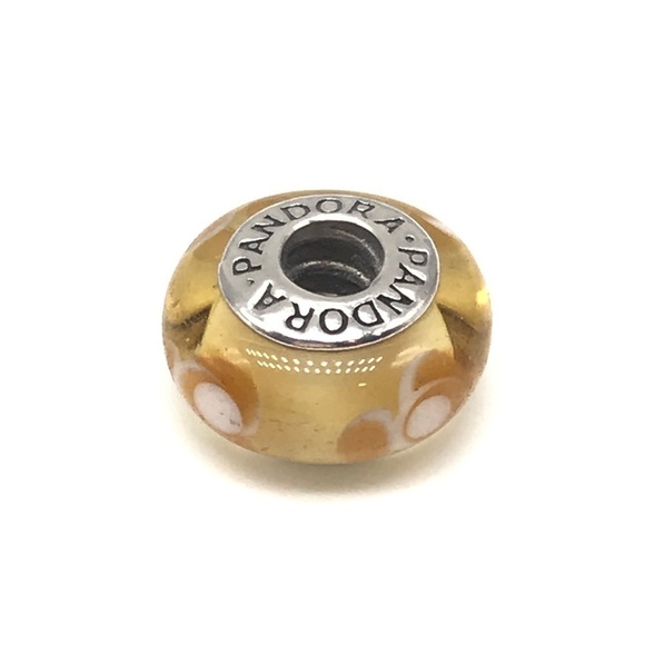 Pandora Yellow Flower Murano Glass Charm - Picture 1 of 3